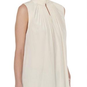 Tibi butter Arielle silk sleeveless high neck top